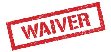 WAIVER kırmızı grungy dikdörtgen pul işareti.