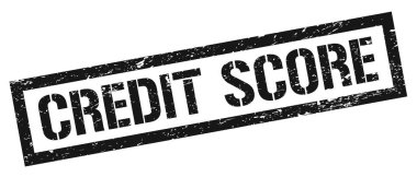 CREDIT Skoru Siyah, grungy, dikdörtgen pul işareti.