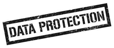 DATA PROTECTION Siyah grungy dikdörtgen damgası işareti.