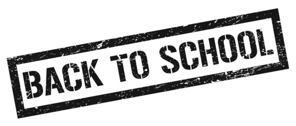 Back School Black Grungy Rectangle Stamp Sign — Stock Photo, Image