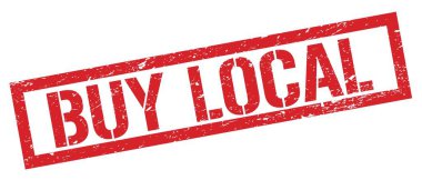 BUY LOCAL kırmızı grungy dikdörtgen mühür işareti.