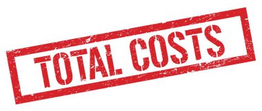 TOTAL COSTS kırmızı grungy dikdörtgen mühür işareti.