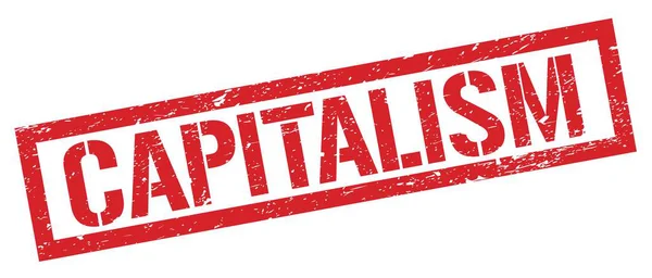 Capitalism Röd Grungy Rektangel Stämpel Tecken — Stockfoto