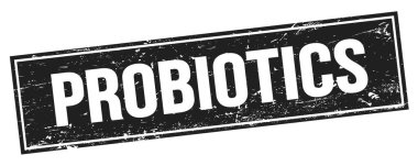 Siyah grungy dikdörtgen damga işareti üzerine PROBIOTICS metni.