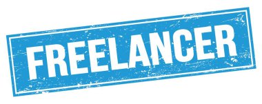 Mavi grungy dikdörtgen damga işareti üzerinde FREELANCER metin.