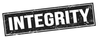 Siyah grungy dikdörtgen damga işareti üzerinde INTEGRITY metin.