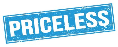 Mavi grungy dikdörtgen damga işareti üzerinde paha biçilemez metin.