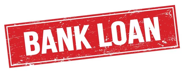 Bank Loan Text Red Grungy Rectangle Stamp Sign — ストック写真