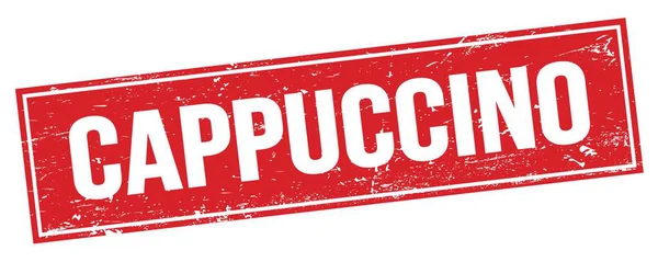 Kırmızı grungy dikdörtgen mühür işareti üzerinde CapPPUCCINO metin.