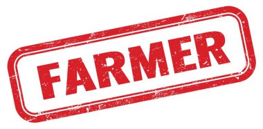 FARMER kırmızı grungy dikdörtgen mühür işareti.