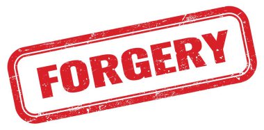 ForGERY kırmızı grungy dikdörtgen mühür işareti.