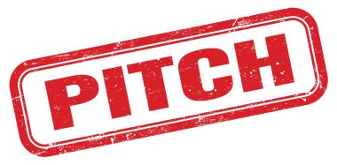 PITCH kırmızı grungy dikdörtgen pul işareti.