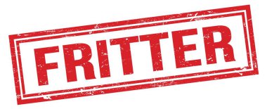 FRITTER kırmızı grungy dikdörtgen mühür işareti.