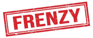 FRENZY kırmızı grungy dikdörtgen mühür işareti.