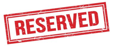 RESERVED kırmızı grungy dikdörtgen mühür işareti.
