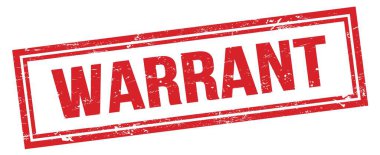 WARRANT kırmızı grungy dikdörtgen mühür işareti.