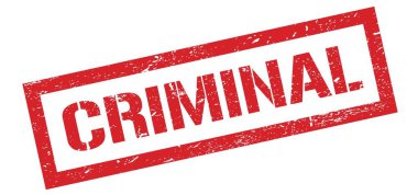 CRIMINAL kırmızı grungy dikdörtgen mühür işareti.