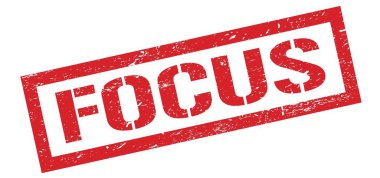 FOCUS kırmızı grungy dikdörtgen damga işareti.