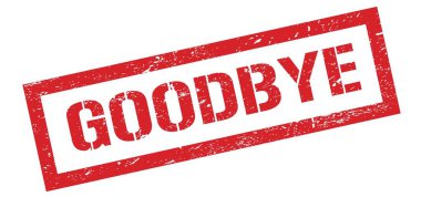 GOODBYE kırmızı grungy dikdörtgen mühür işareti.