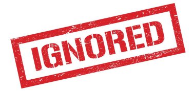 IGNORED kırmızı grungy dikdörtgen mühür işareti.