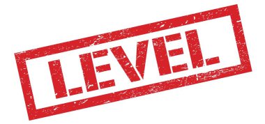 LEVEL kırmızı grungy dikdörtgen pul işareti.