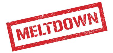 MELTDOWN kırmızı grungy dikdörtgen mühür işareti.