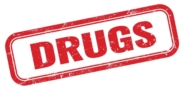 Drugs Signo Sello Rectángulo Grueso Rojo —  Fotos de Stock