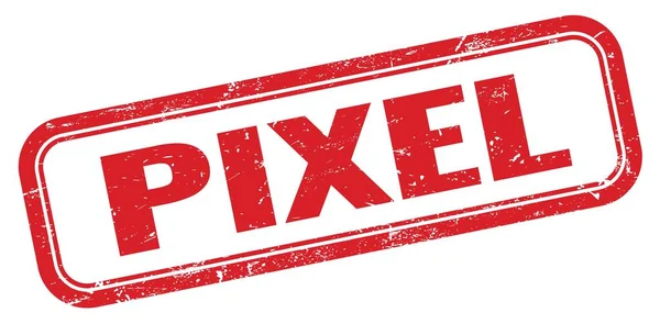 Pixel Czerwony Grungy Prostokąt Znak Znaczka — Zdjęcie stockowe