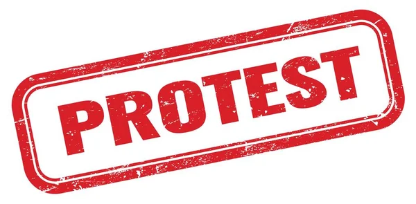PROTEST kırmızı grungy dikdörtgen mühür işareti.