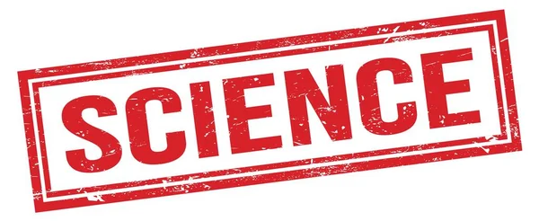 Science Red Grungy Rectangle Stamp Sign — Stock Photo, Image