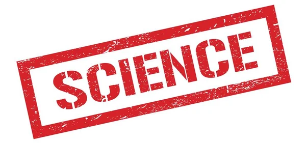 Science Red Grungy Rectangle Stamp Sign — Stock Photo, Image