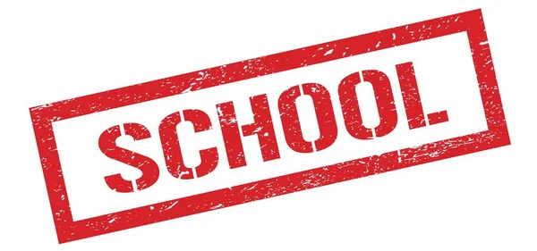 School Rood Grungy Rechthoek Stempel Teken — Stockfoto