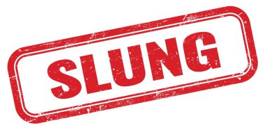 SLUNG kırmızı grungy dikdörtgen mühür işareti.