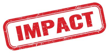 IMPACT kırmızı grungy dikdörtgen pul işareti.