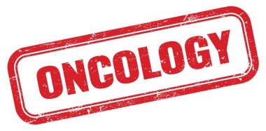 ONCOLOGY kırmızı grungy dikdörtgen mühür işareti.