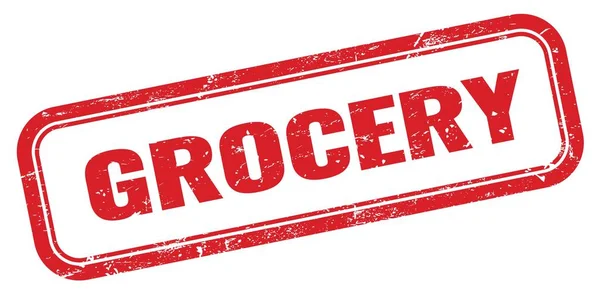 GROCERY kırmızı grungy dikdörtgen mühür işareti.