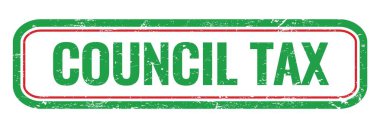 COUNCIL Vergi yeşil grungy dikdörtgen mühür işareti.