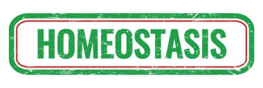 HOMEOSTASIS yeşil grungy dikdörtgen pul işareti.
