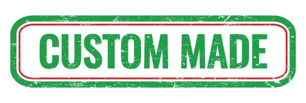 Custom Made绿色长方形邮票标志 — 图库照片