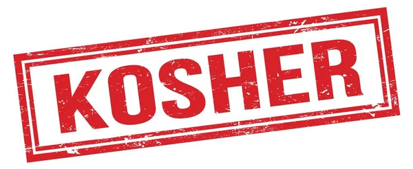 Kosher Red Grungy Rectangle Stamp Sign — Stock Photo, Image