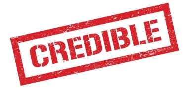 CREDIBLE kırmızı grungy dikdörtgen mühür işareti.