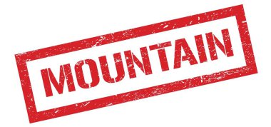 MOUNTAIN kırmızı grungy dikdörtgen mühür işareti.