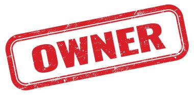 OWNER kırmızı grungy dikdörtgen mühür işareti.