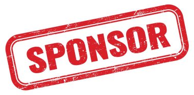 SPONSOR kırmızı grungy dikdörtgen mühür işareti.