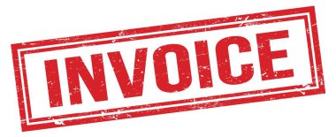 INVOICE kırmızı grungy dikdörtgen pul işareti.