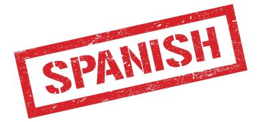 SPANISH kırmızı grungy dikdörtgen damga işareti.