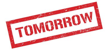 Yarın kırmızı, kirli, dikdörtgen damga işareti.