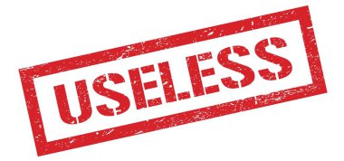 Faydasız kırmızı çirkin dikdörtgen pul işareti.