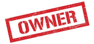 OWNER kırmızı grungy dikdörtgen mühür işareti.