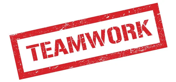 Teamwork Rood Grungy Rechthoek Stempel Teken — Stockfoto